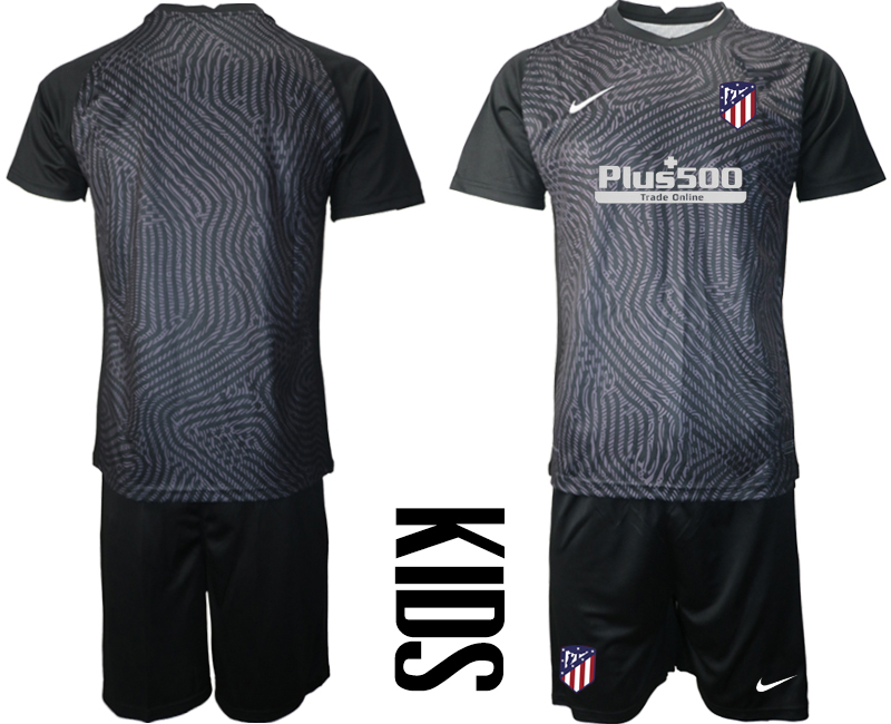 2021 Atletico Madrid black youth goalkeeper soccer jerseys